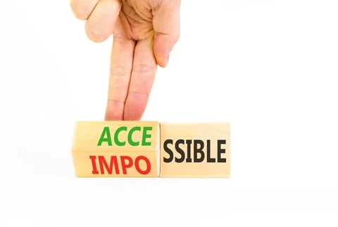 Accessible or impossible symbol. Concept words Accessible or Impossible on .. Stock Photos