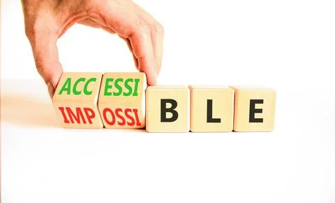 Accessible or impossible symbol. Concept words Accessible or Impossible on .. Stock Photos