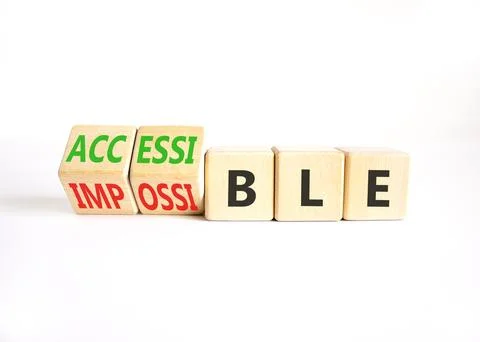 Accessible or impossible symbol. Concept words Accessible or Impossible on .. Stock Photos
