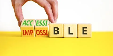 Accessible or impossible symbol. Concept words Accessible or Impossible on be Stock Photos