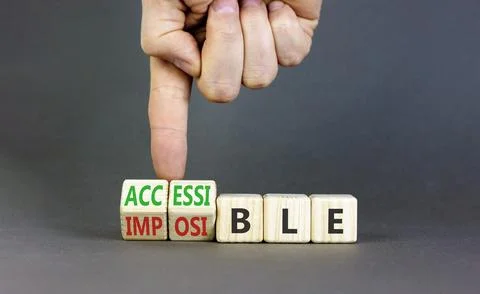 Accessible or impossible symbol. Concept words Accessible or Impossible on .. Stock Photos