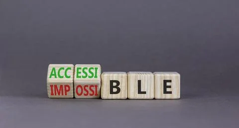 Accessible or impossible symbol. Concept words Accessible or Impossible on .. Stock Photos