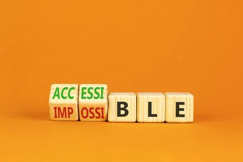 Accessible or impossible symbol. Concept words Accessible or Impossible on be Stock Photos