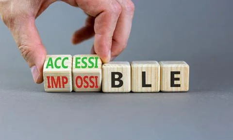 Accessible or impossible symbol. Concept words Accessible or Impossible on .. Stock Photos