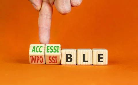 Accessible or impossible symbol. Concept words Accessible or Impossible on be Stock Photos