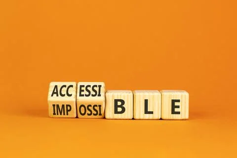 Accessible or impossible symbol. Concept words Accessible or Impossible on .. Stock Photos