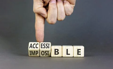 Accessible or impossible symbol. Concept words Accessible or Impossible on .. Stock Photos