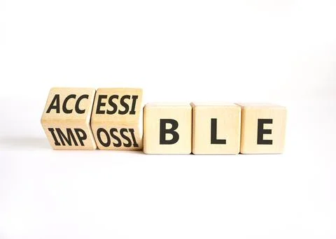 Accessible or impossible symbol. Concept words Accessible or Impossible on .. Stock Photos
