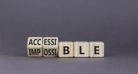 Accessible or impossible symbol. Concept words Accessible or Impossible on .. Stock Photos