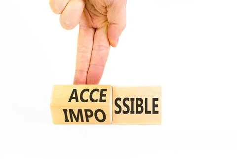 Accessible or impossible symbol. Concept words Accessible or Impossible on .. Stock Photos
