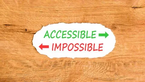 Accessible or impossible symbol. Concept words Accessible or Impossible on .. Stock Photos