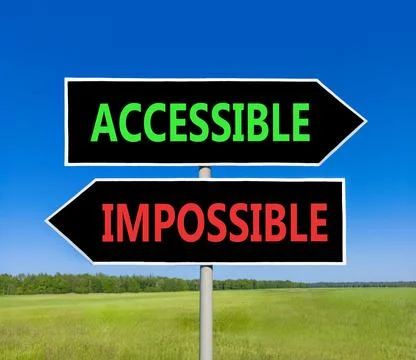 Accessible or impossible symbol. Concept words Accessible or Impossible on .. Stock Photos