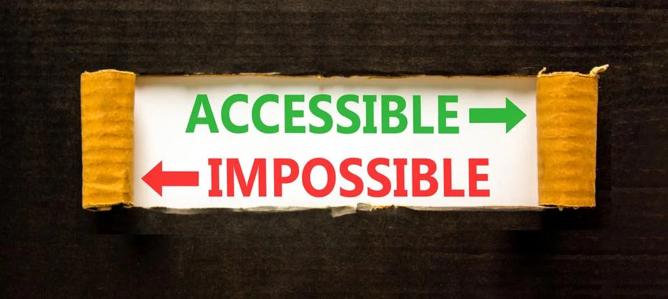 Accessible or impossible symbol. Concept words Accessible or Impossible on .. Stock Photos