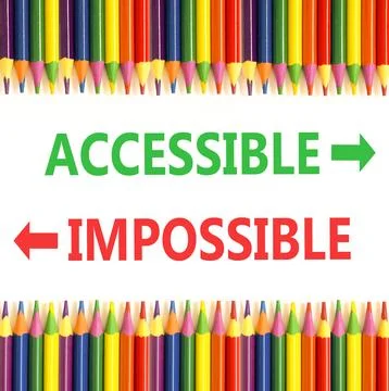 Accessible or impossible symbol. Concept words Accessible or Impossible on .. Stock Photos
