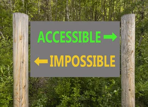 Accessible or impossible symbol. Concept words Accessible or Impossible on .. Stock Photos
