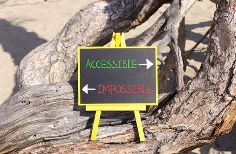 Accessible or impossible symbol. Concept words Accessible or Impossible on .. Stock Photos