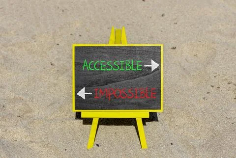 Accessible or impossible symbol. Concept words Accessible or Impossible on .. Stock Photos