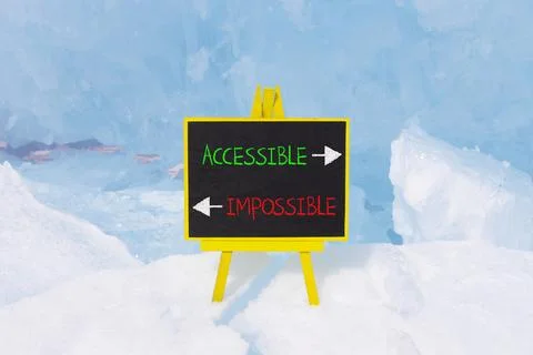 Accessible or impossible symbol. Concept words Accessible or Impossible on .. Stock Photos