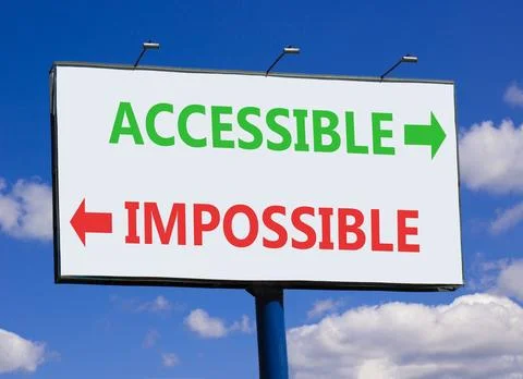 Accessible or impossible symbol. Concept words Accessible or Impossible on .. Stock Photos
