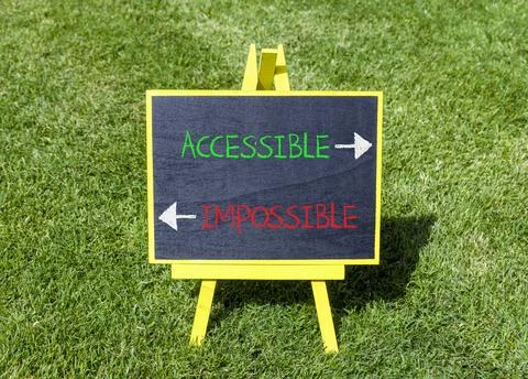 Accessible or impossible symbol. Concept words Accessible or Impossible on .. Stock Photos