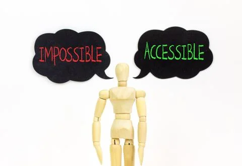 Accessible or impossible symbol. Concept words Accessible or Impossible on .. Stock Photos