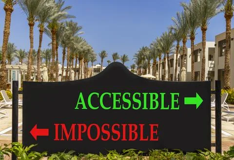 Accessible or impossible symbol. Concept words Accessible or Impossible on .. Stock Photos