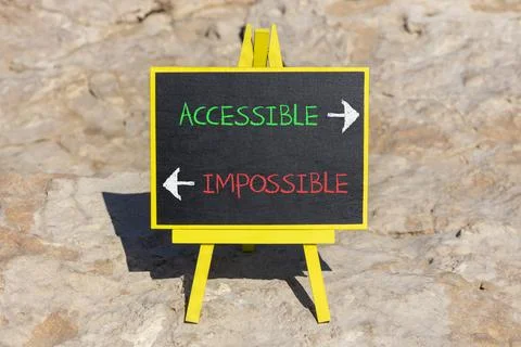 Accessible or impossible symbol. Concept words Accessible or Impossible on .. Stock Photos