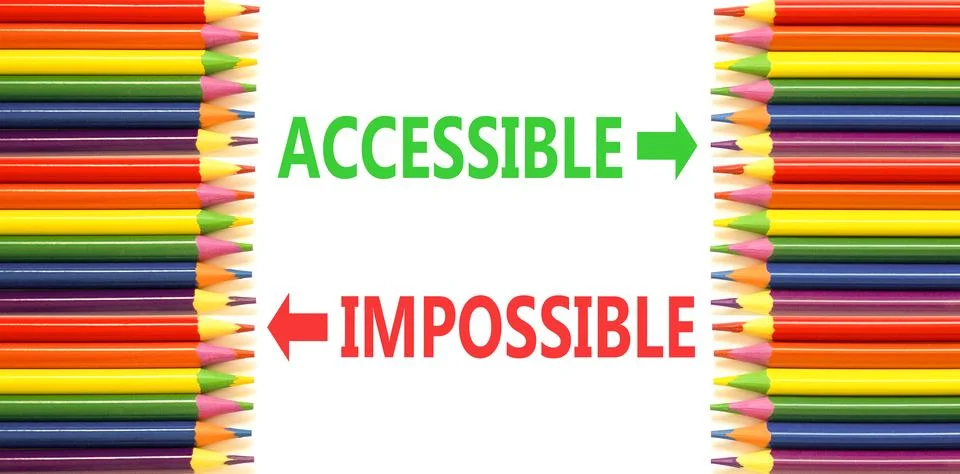 Accessible or impossible symbol. Concept words Accessible or Impossible on .. Stock Photos