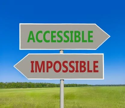 Accessible or impossible symbol. Concept words Accessible or Impossible on .. Stock Photos