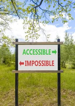 Accessible or impossible symbol. Concept words Accessible or Impossible on .. Stock Photos