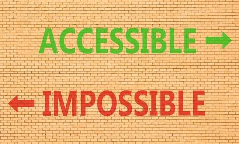 Accessible or impossible symbol. Concept words Accessible or Impossible on .. Stock Photos