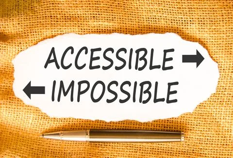 Accessible or impossible symbol. Concept words Accessible or Impossible on .. Stock Photos