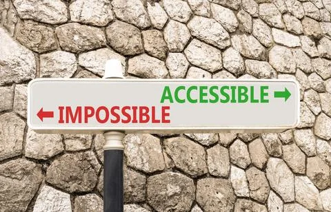 Accessible or impossible symbol. Concept words Accessible or Impossible on .. Stock Photos