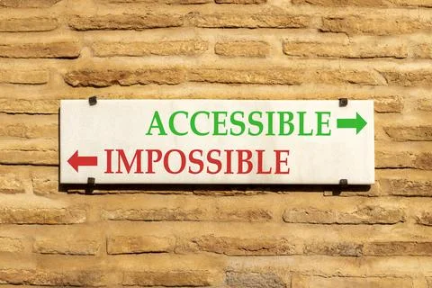 Accessible or impossible symbol. Concept words Accessible or Impossible on .. Stock Photos