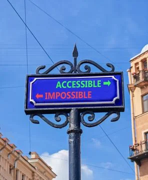 Accessible or impossible symbol. Concept words Accessible or Impossible on .. Stock Photos
