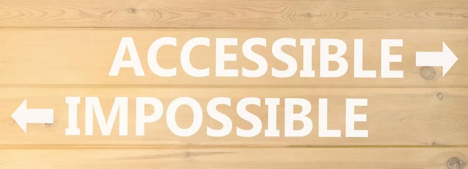 Accessible or impossible symbol. Concept words Accessible or Impossible on .. Stock Photos