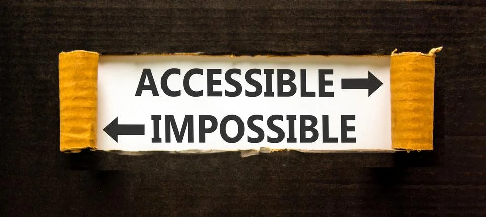 Accessible or impossible symbol. Concept words Accessible or Impossible on .. Stock Photos
