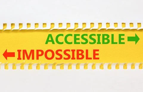 Accessible or impossible symbol. Concept words Accessible or Impossible on .. Stock Photos