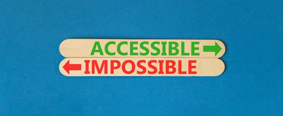Accessible or impossible symbol. Concept words Accessible or Impossible on .. Stock Photos