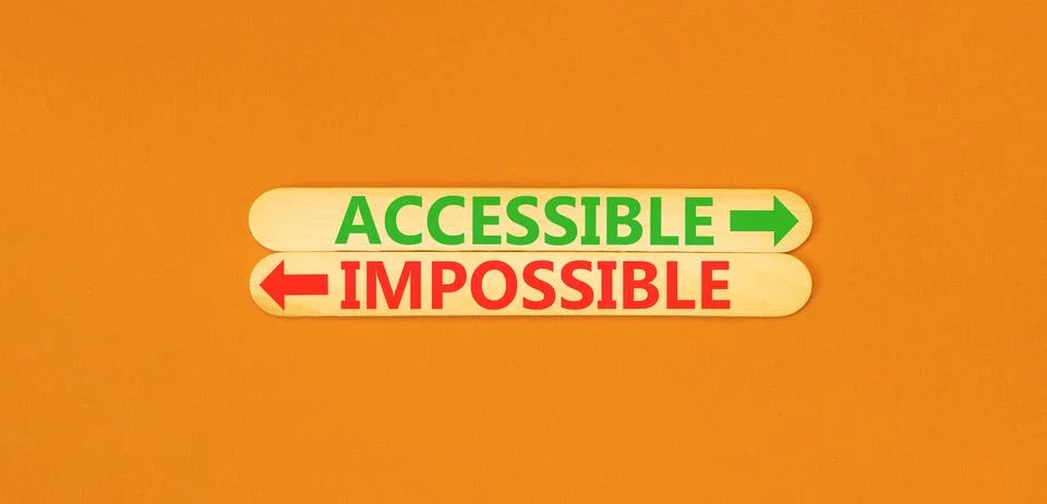 Accessible or impossible symbol. Concept words Accessible or Impossible on .. Stock Photos