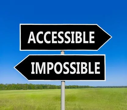 Accessible or impossible symbol. Concept words Accessible or Impossible on .. Stock Photos