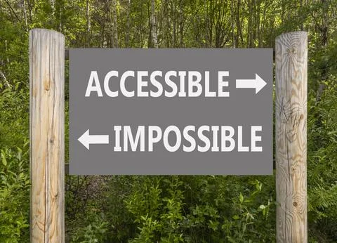 Accessible or impossible symbol. Concept words Accessible or Impossible on .. Stock Photos