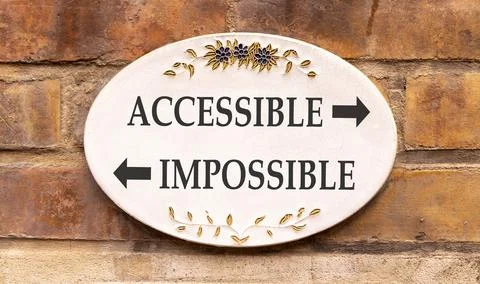 Accessible or impossible symbol. Concept words Accessible or Impossible on .. Stock Photos