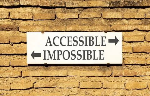 Accessible or impossible symbol. Concept words Accessible or Impossible on .. Stock Photos