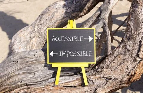 Accessible or impossible symbol. Concept words Accessible or Impossible on .. Stock Photos