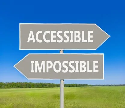 Accessible or impossible symbol. Concept words Accessible or Impossible on .. Stock Photos