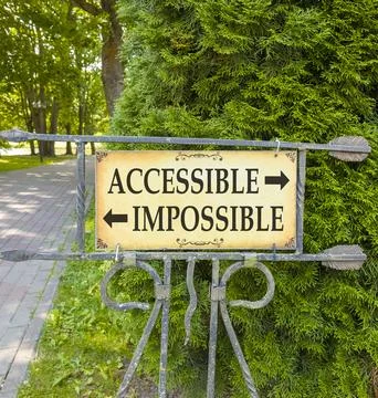 Accessible or impossible symbol. Concept words Accessible or Impossible on .. Stock Photos