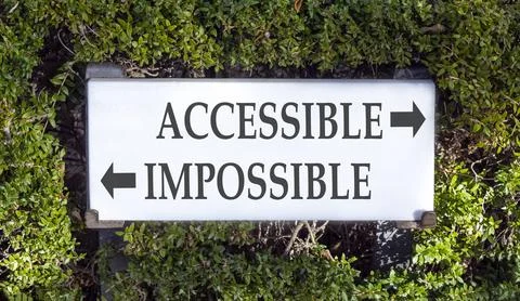 Accessible or impossible symbol. Concept words Accessible or Impossible on .. Stock Photos