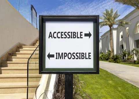 Accessible or impossible symbol. Concept words Accessible or Impossible on .. Stock Photos