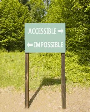 Accessible or impossible symbol. Concept words Accessible or Impossible on .. Stock Photos